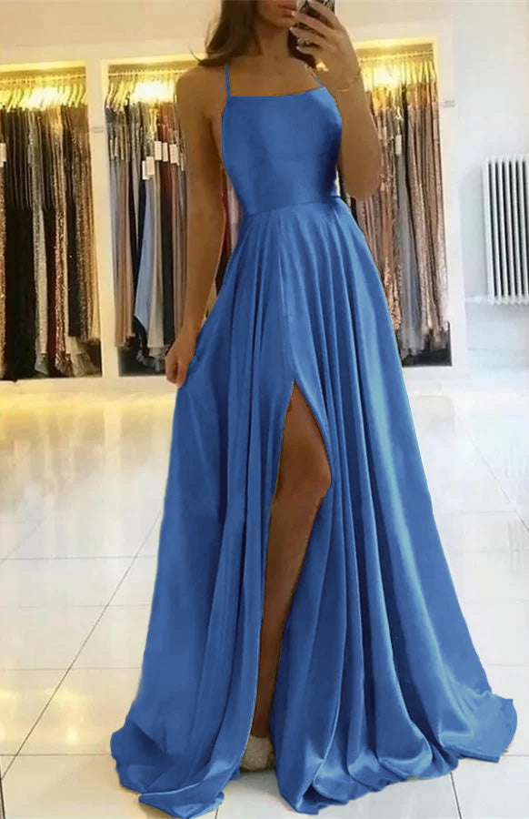 Spaghetti-Strap Split Prom Dress | Ballbella