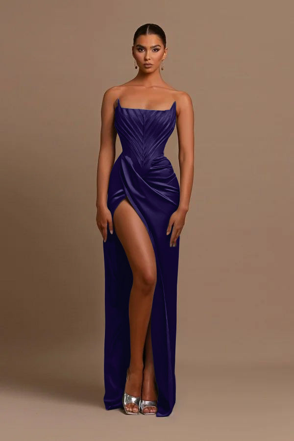 Simple Green Sleeveless Mermaid Prom Dress with Split | Ballbella