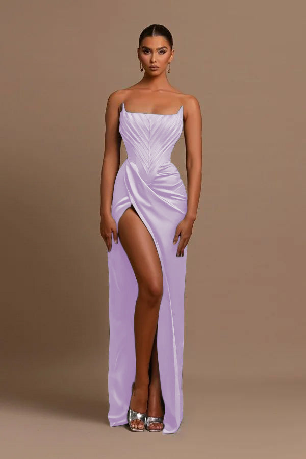 Simple Green Sleeveless Mermaid Prom Dress with Split | Ballbella