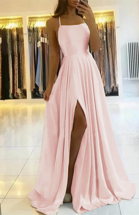 Spaghetti-Strap Split Prom Dress | Ballbella
