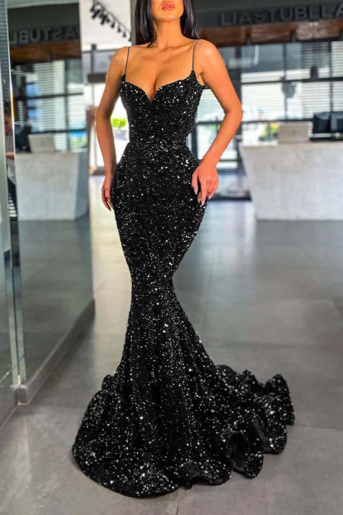 Sequins Dark Green Mermaid Prom Dress | Ballbella