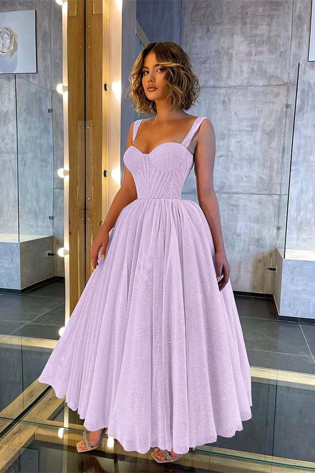 Sweetheart Glittering Long Prom Dress with Straps | Ballbella