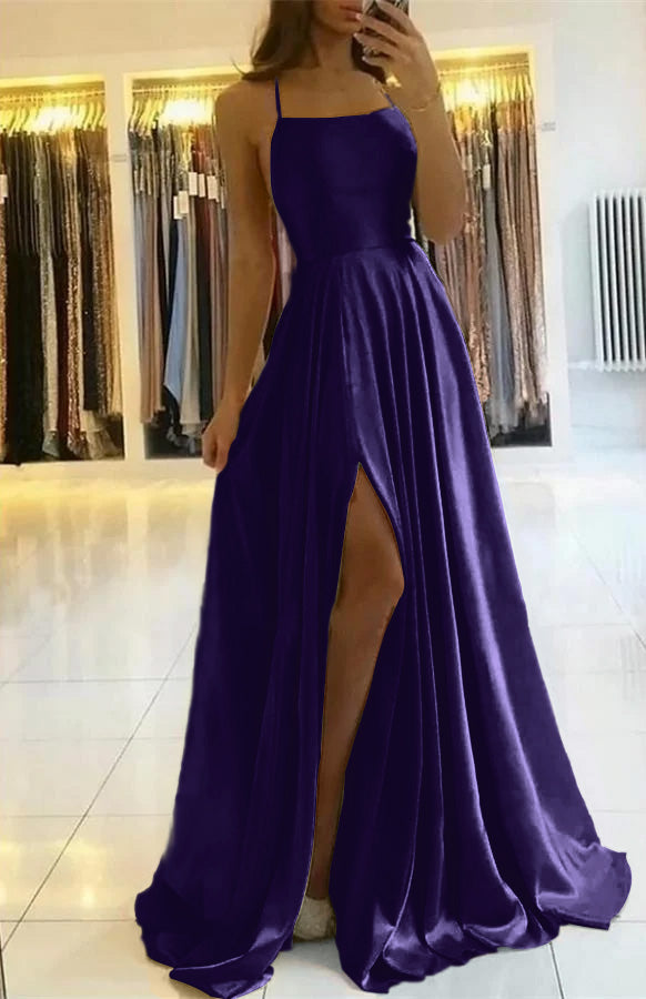 Spaghetti-Strap Split Prom Dress | Ballbella
