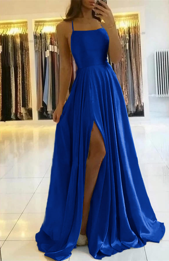 Spaghetti-Strap Split Prom Dress | Ballbella