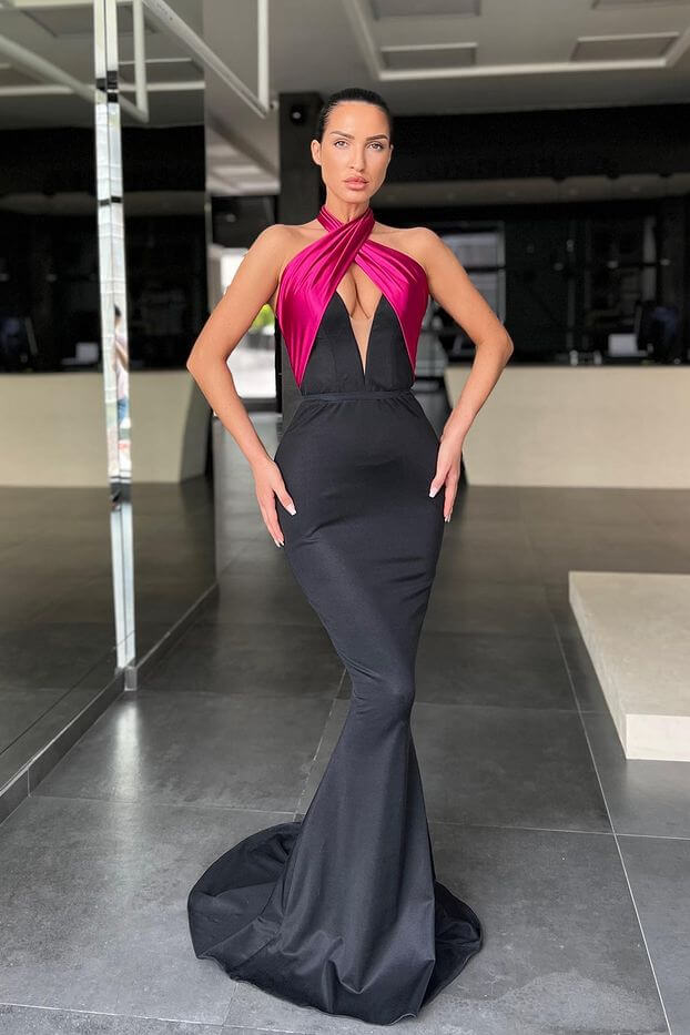 Sleeveless Gorgeous Halter Mermaid Evening Dress Long, On Sale | Ballbella