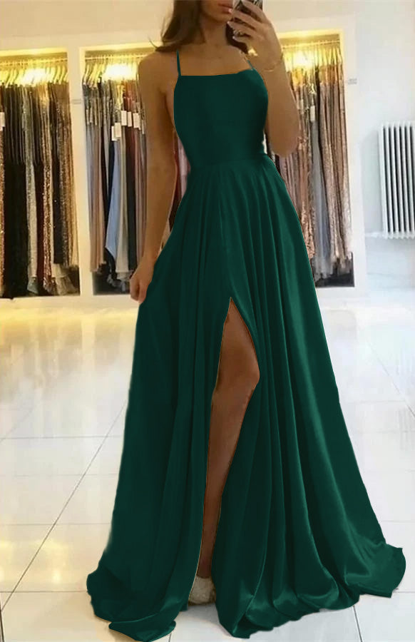 Spaghetti-Strap Split Prom Dress | Ballbella