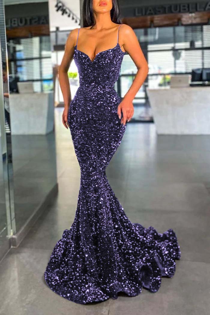 Sequins Dark Green Mermaid Prom Dress | Ballbella