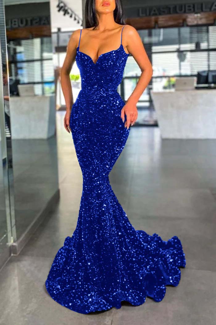 Sequins Dark Green Mermaid Prom Dress | Ballbella