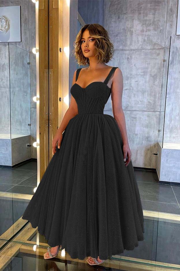 Sweetheart Glittering Long Prom Dress with Straps | Ballbella