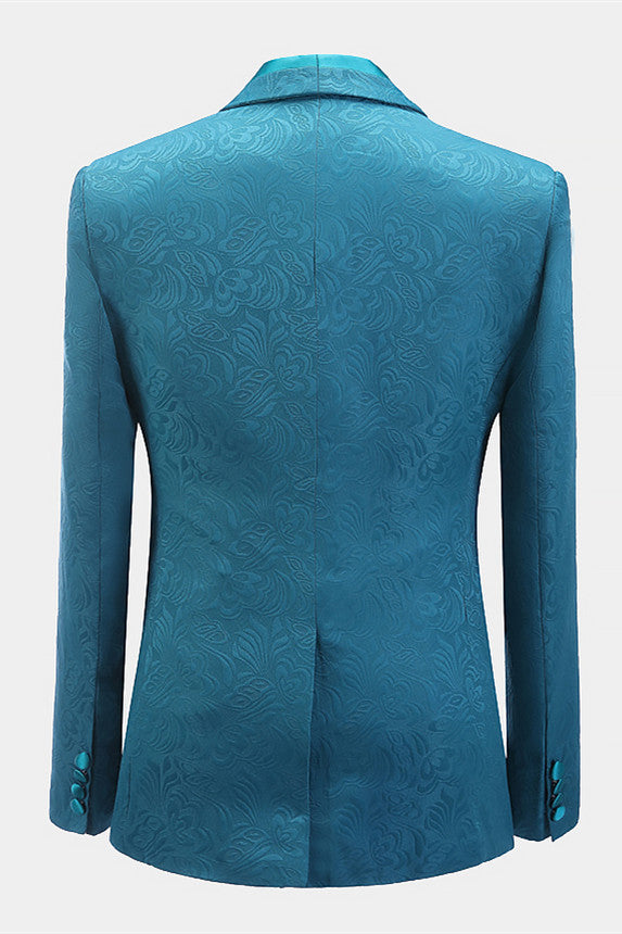 Luxury Jacquard Slim Fit Wedding Suit For Men