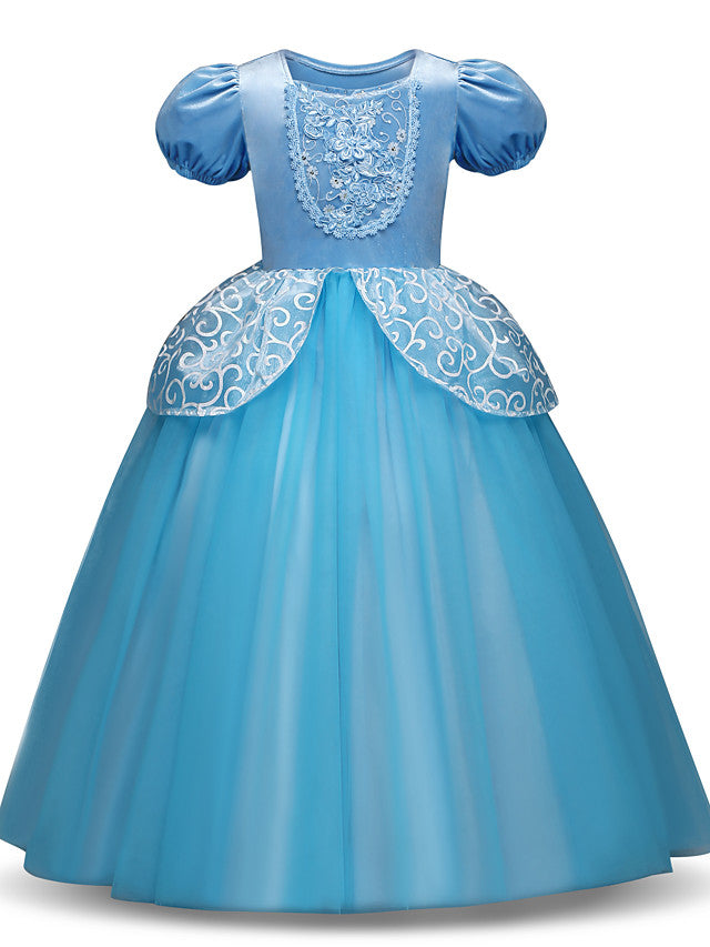 Long Sleeve Jewel Neck Flower Girl Dresses Tulle With Tier Appliques