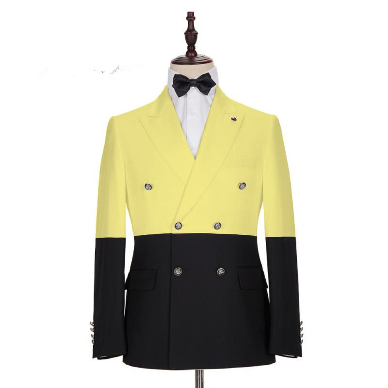 Shining Yellow Double Breasted Summer Wedding Suit