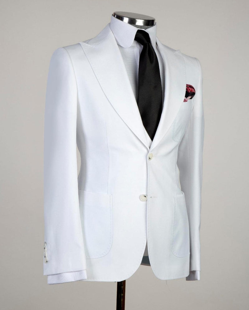 White Peaked Lapel Men Suit - Desmond Newest Business Style