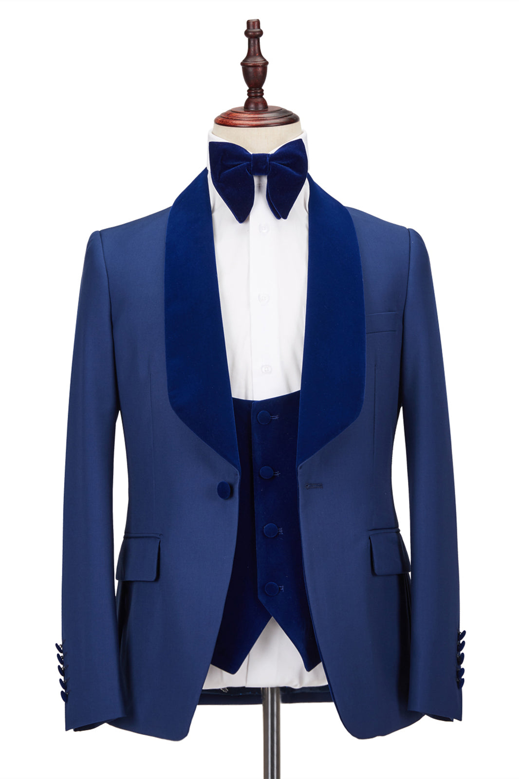 Stylish One Button Velvet Suit with Shawl Lapel for Wedding Party