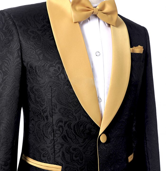 One Button Two Pieces Black Groom & Groomsmen Suits