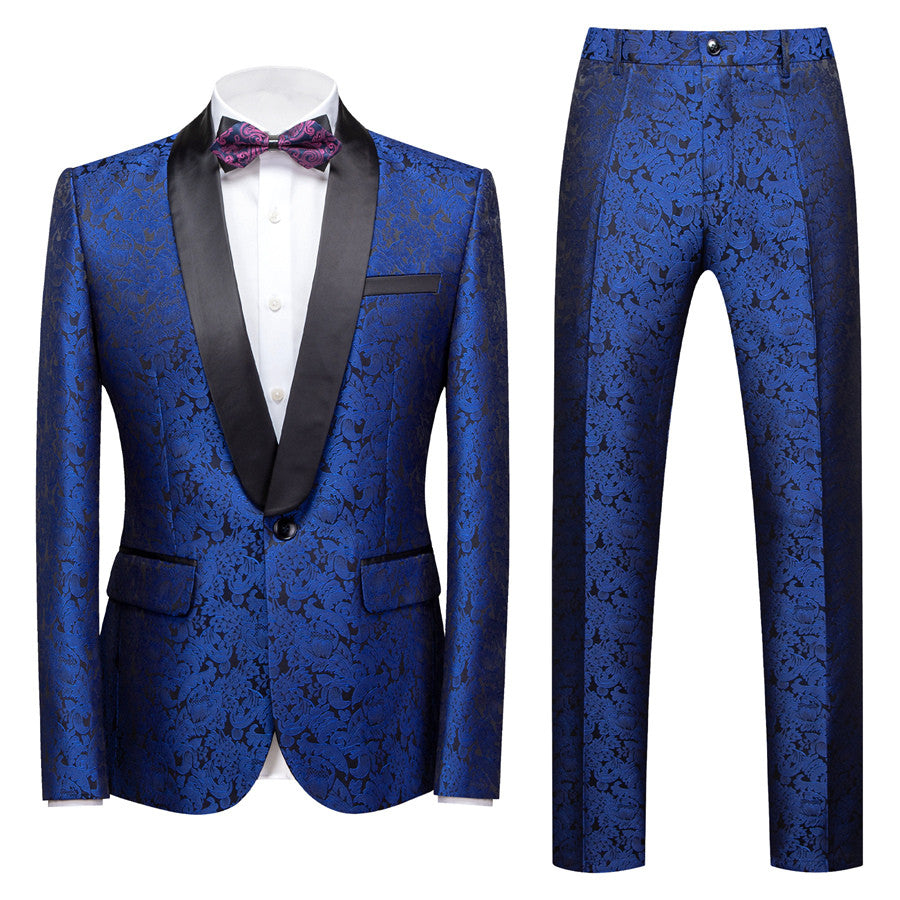 Royal Blue Slim Fit Tuxedo With Shawl Lapel for Weddings