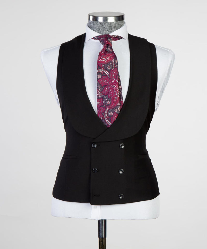 Stylish Black Peaked Lapel Bespoke Men Suits for Business by Emlyn