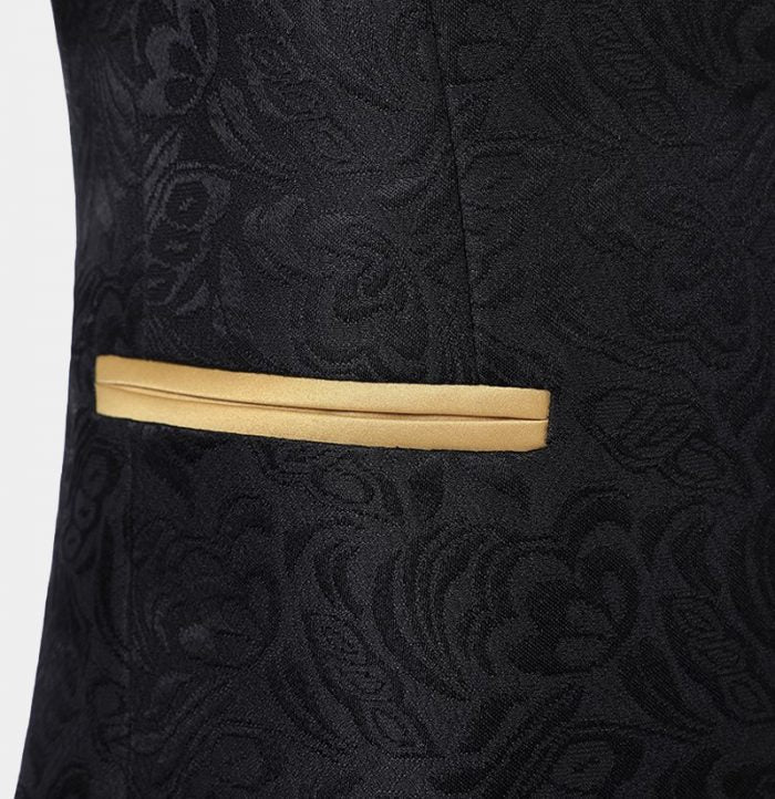 One Button Two Pieces Black Groom & Groomsmen Suits