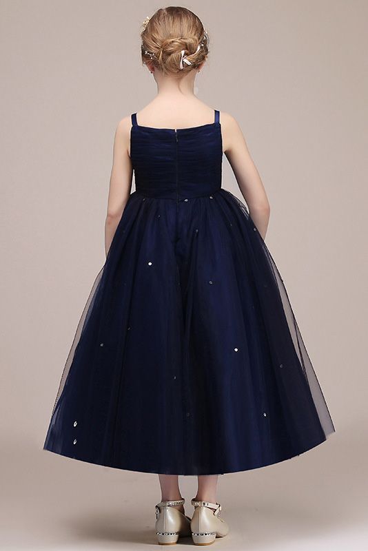 Amazing V-Neck Spaghetti Strap Flower Girl Dress in Tulle