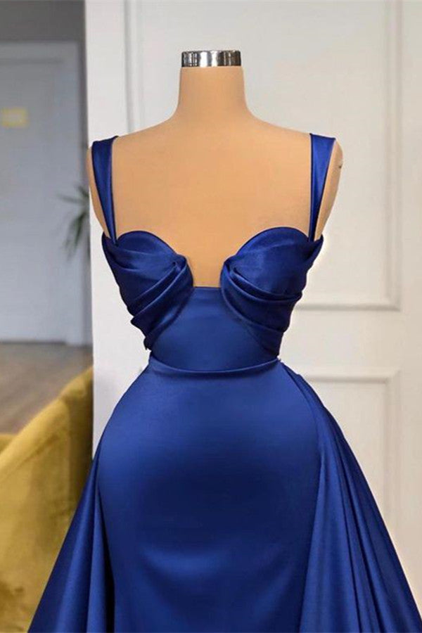 Royal Blue Prom Dress with Detachable Train - Mermaid Style