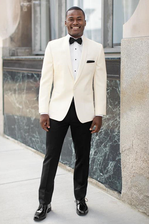 Rodney Simple & Handsome White Shawl Lapel Wedding Suit for Men