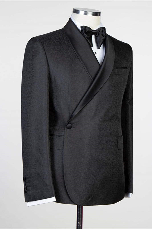 Douglas Men Suits - Simple Black Lapel Shawl for Weddings