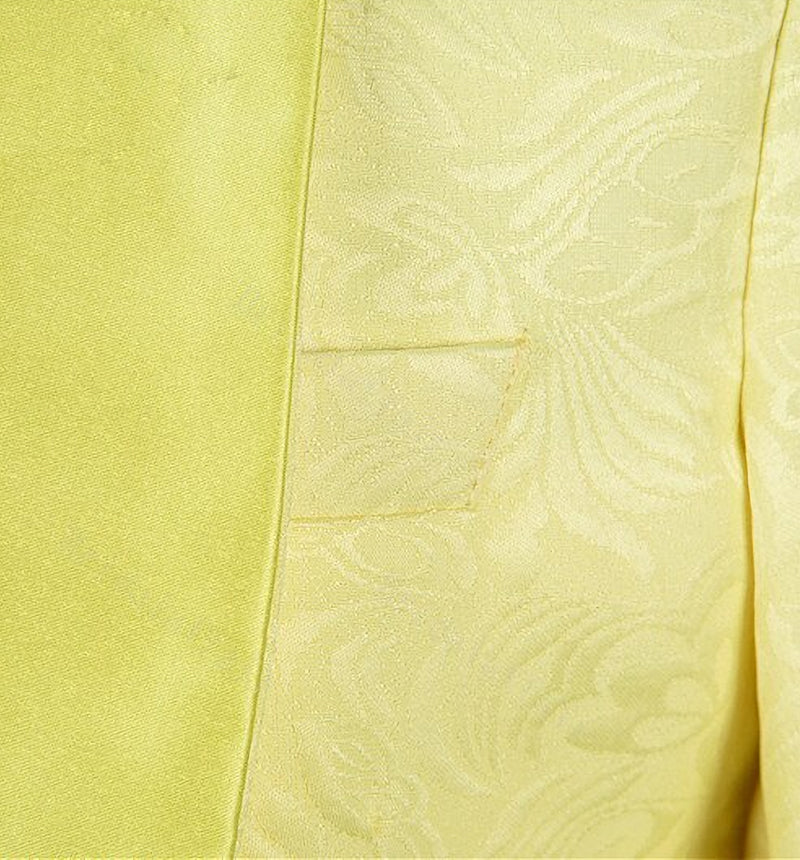 Unique Three Pieces Shawl Lapel Yellow Jacquard Morning Suit