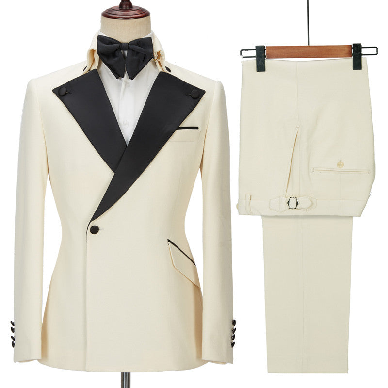 One-Button Handsome White Wedding Suits for Men from Wearhouse