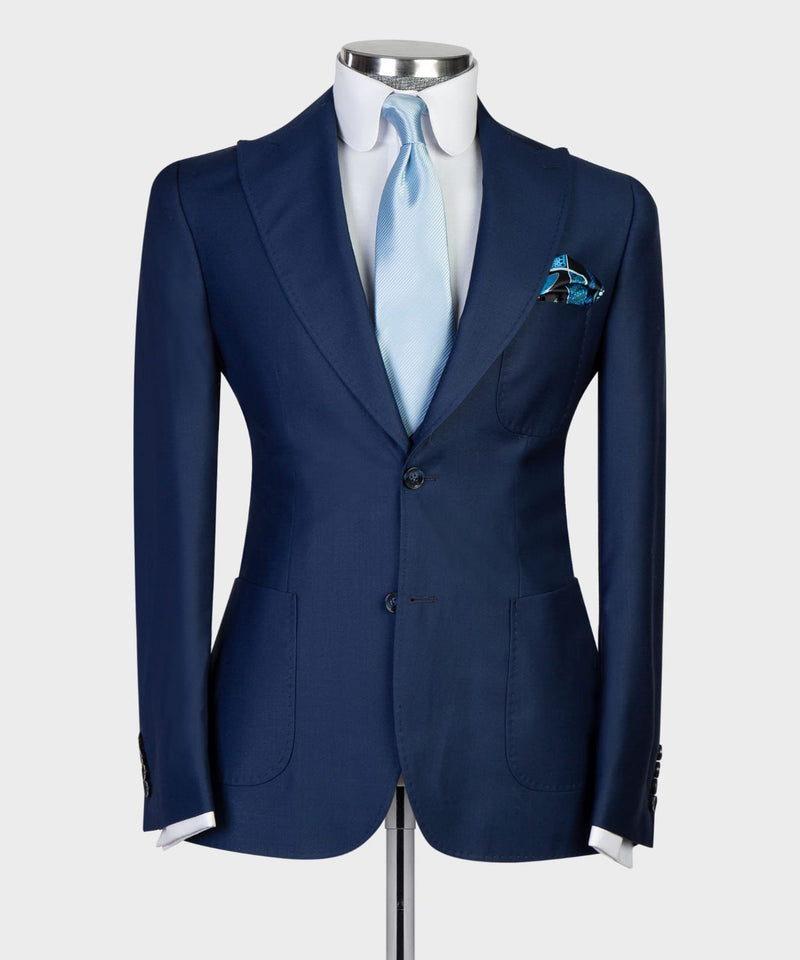 Dud New Arrival Navy Peaked Lapel 3-Piece Business Suit for Men