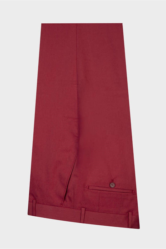 Handsome Red Peaked Lapel Summer Wedding Suit for Groom