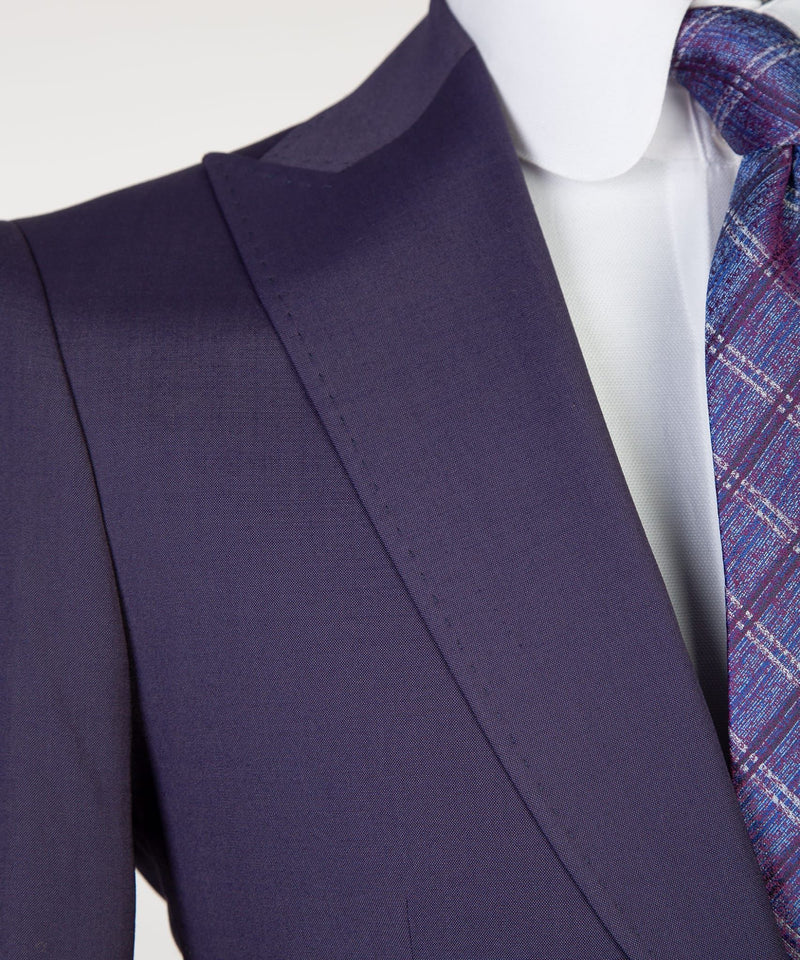Dark Purple Best Fitted Men Suits - Dustin Chic Peaked Lapel Three Pieces