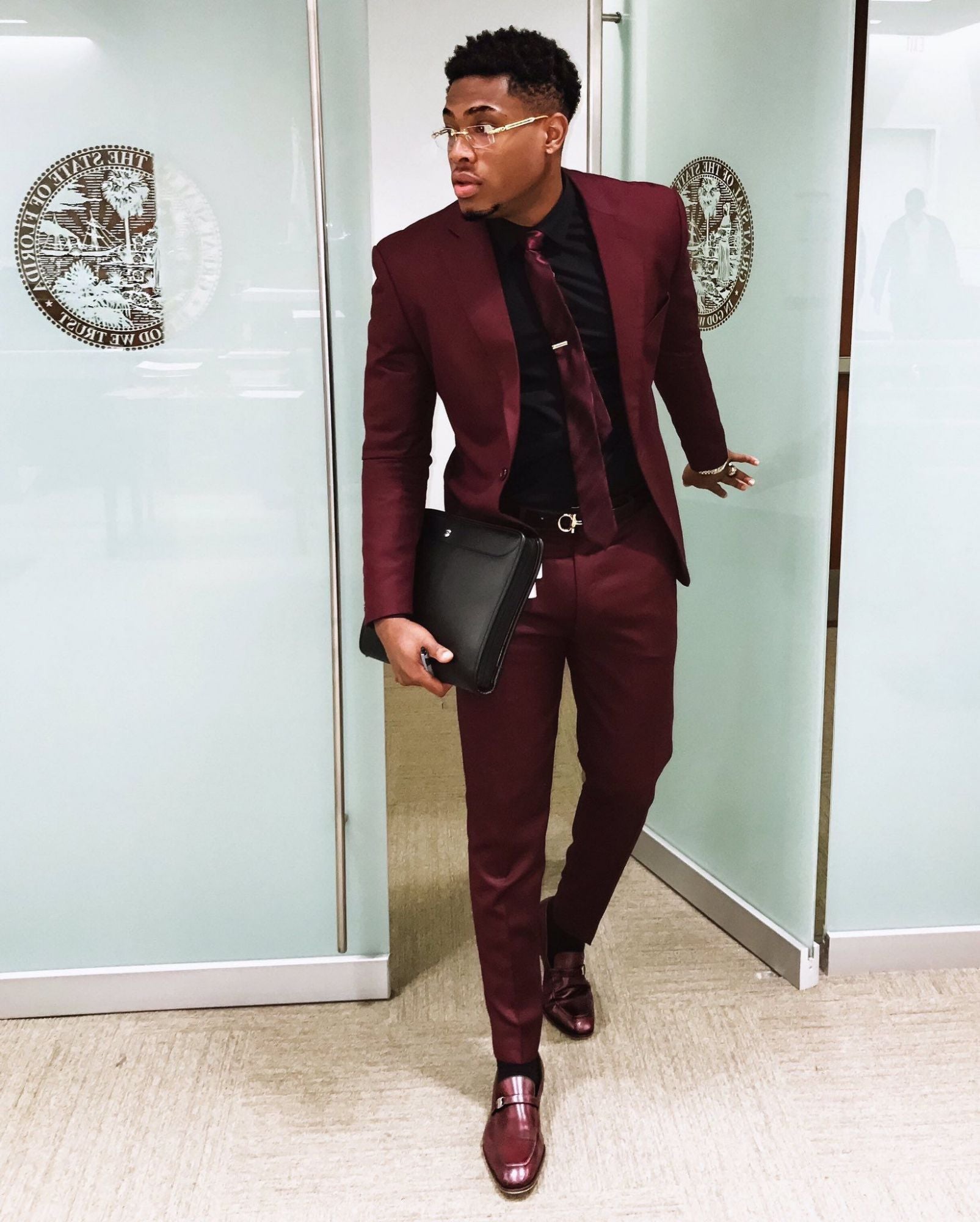 Groom Prom Suits - Elegant Dinner One Button Burgundy