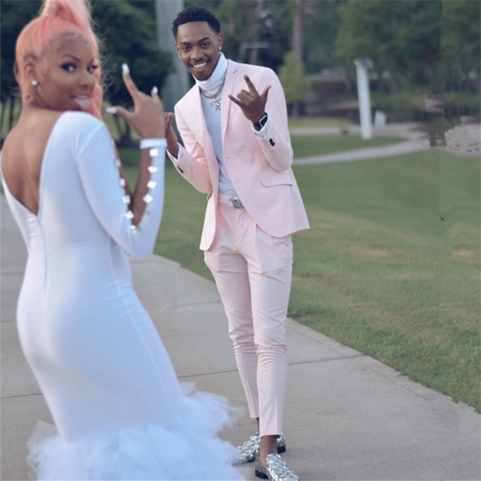 Best Fitted Pink Bespoke Wedding Suits for Groom 2022
