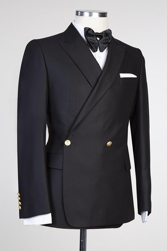 Formal Black Business Bespoke Prom Suit for Men with Peaked Lapel