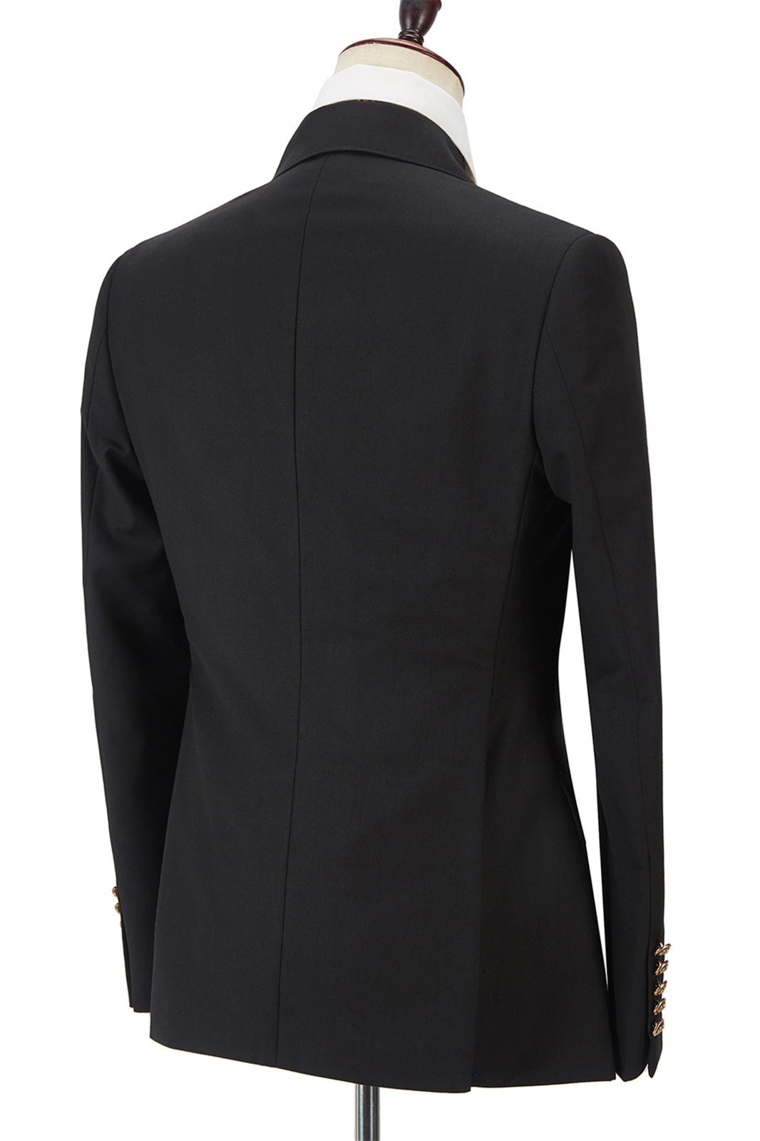 Handsome Black Wedding Suit For Groom with Double Breasted Peak Lapel