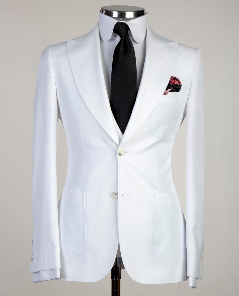 White Peaked Lapel Men Suit - Desmond Newest Business Style