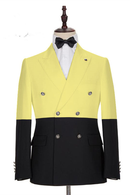 Shining Yellow Double Breasted Summer Wedding Suit
