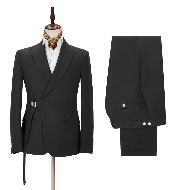 High Quality Business Suit with Buckle Button & Peak Lapel for Guys