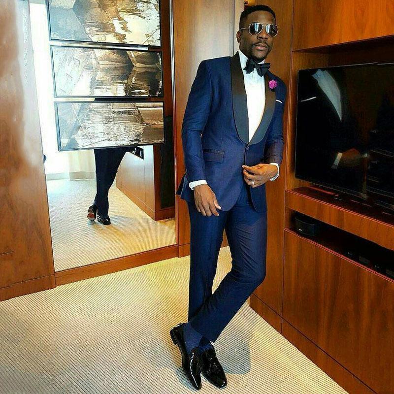 Newest Joshua Homecoming Prom Suit - Navy Blue Slim Fit with Shawl Lapel