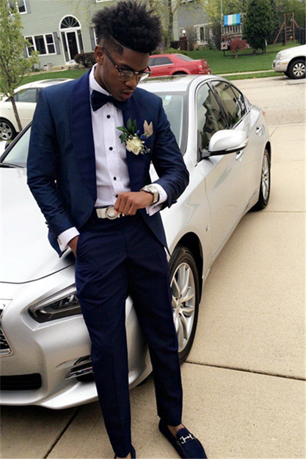 Look Sharp in Dark Navy - 2 Piece Best Wedding Suits for Men