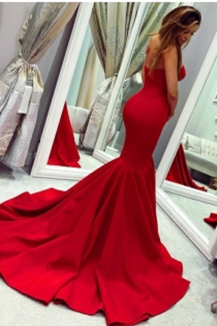 Red Mermaid Sweetheart Long Evening Dress