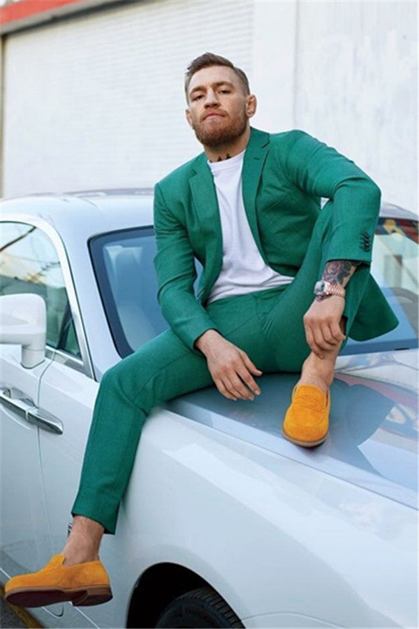 2 Pieces Luis Stylish Dark Green Tuxedo Suit - On Sale Now!