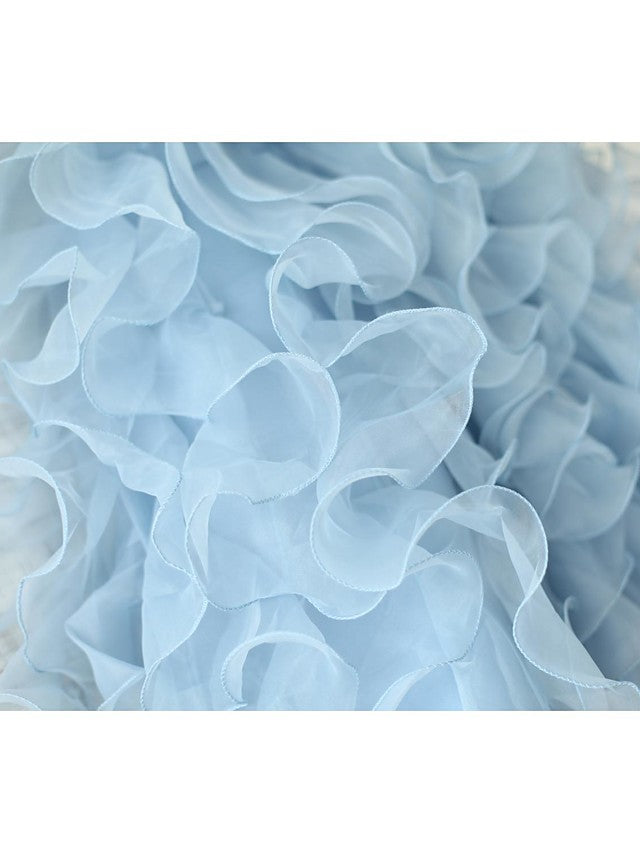 Beautiful Sleeveless Jewel Neck Floor Length Flower Girl Dresses in Organza With Sash and Ribbon Flower