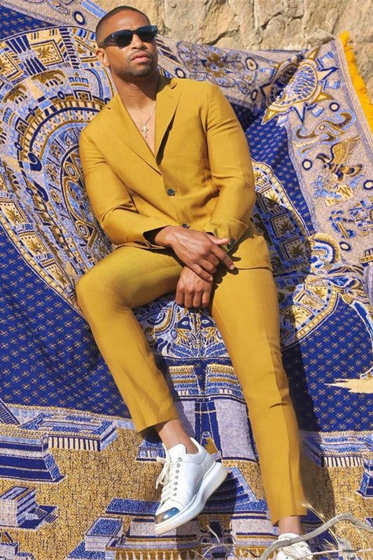Newest Yellow Summer Wedding Suits for Groom: Notched Lapel