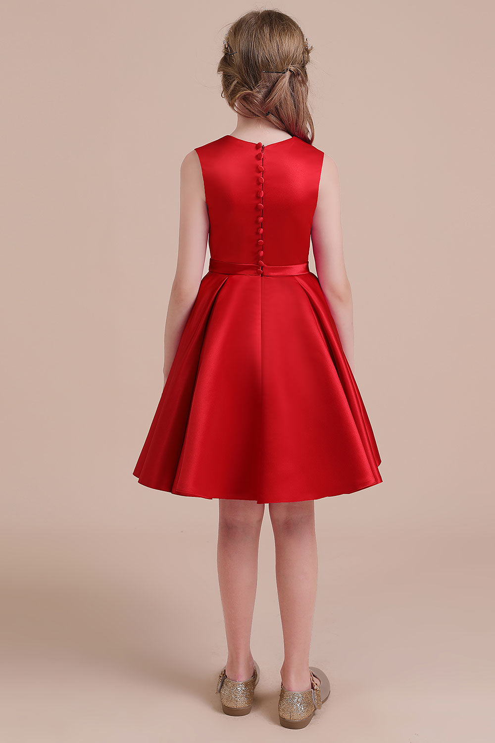 Latest A-line Satin Flower Girl Dress with Bow