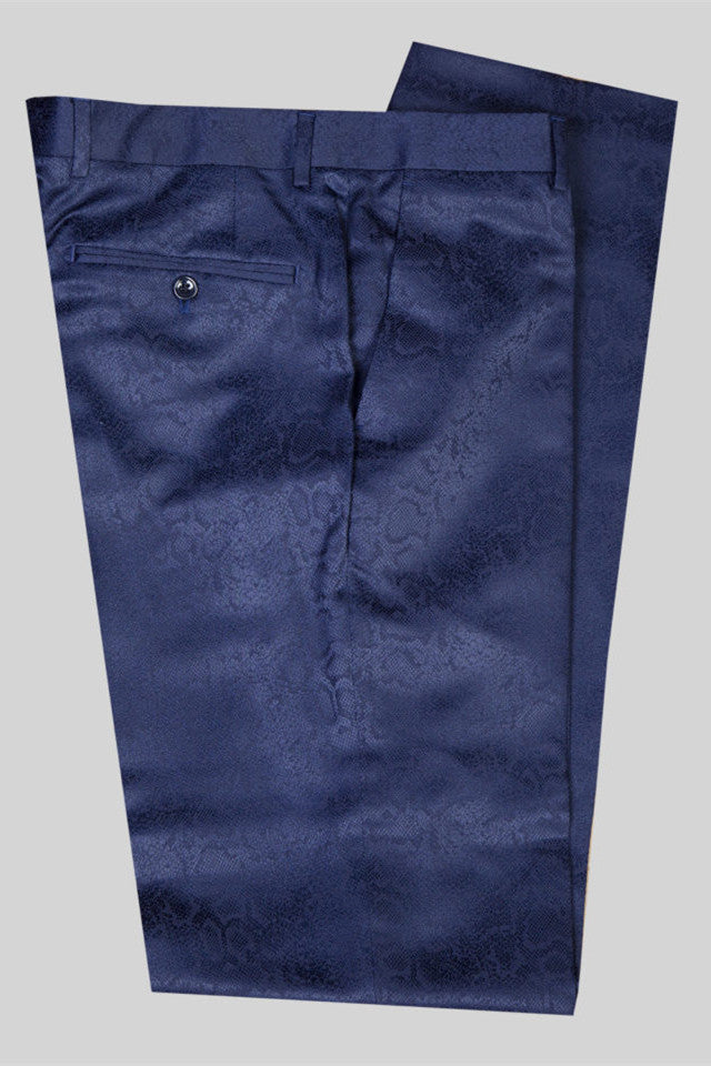 Dark Blue Jacquard Shawl Lapel Men Suits for Weddings by Cristopher