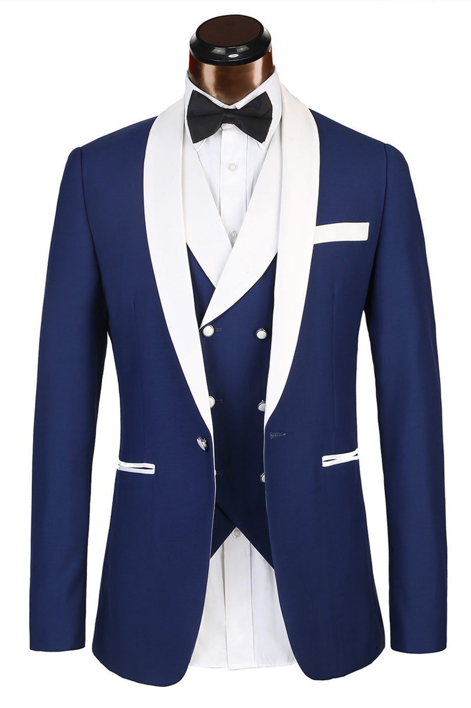 Elegant 3-Piece White Lapel Suit for Groom 2022