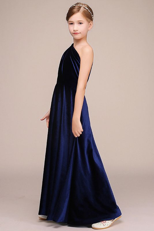 Latest One Shoulder Sleeveless Flower Girl Dress in Polyester