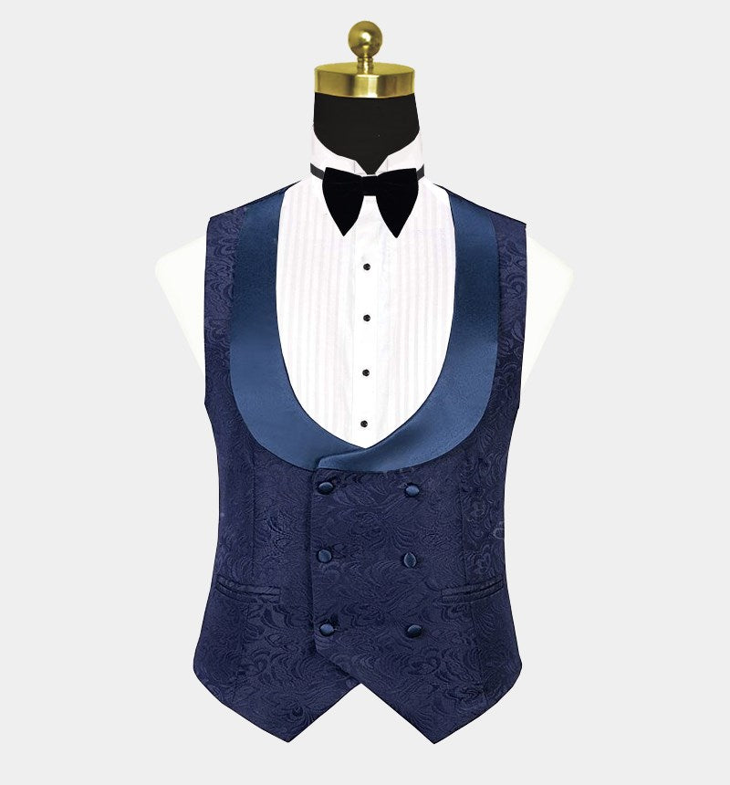 Navy Blue Groomsmen Suits - Three Pieces Tux On Sale