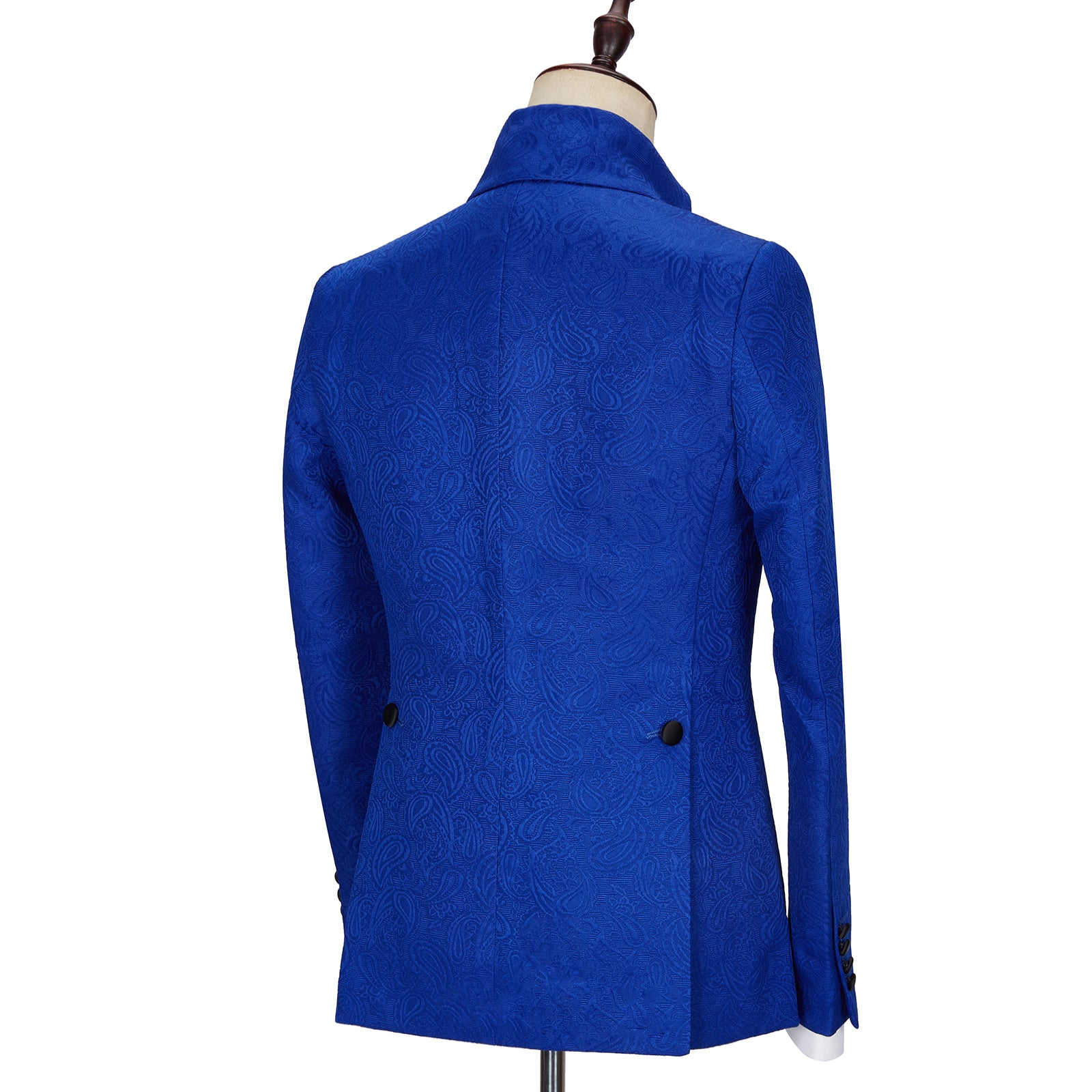 Royal Blue Jacquard Wedding Suits with Black Lapel - Dean Fashion New Arrival